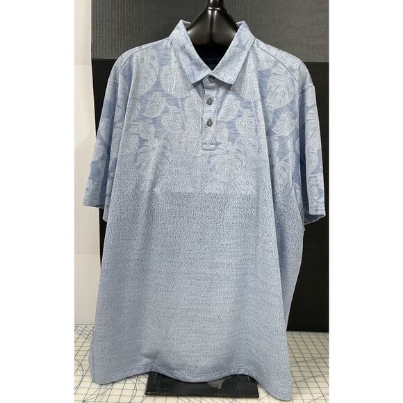 Tommy Bahama Polo Shirt Men’s 3XLB Palm Coast Tropic Fade UPF 30‎ Ice Blue - Picture 1 of 8